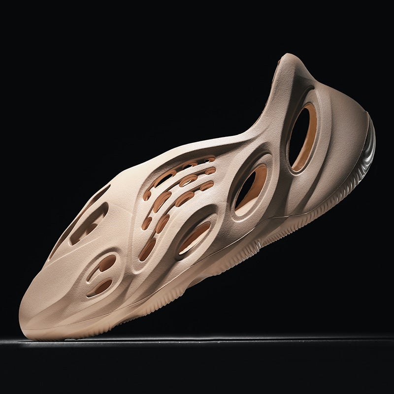 2024 Summer Han Coconut Hole Shoes Mens Hollow-out Beach Shoes Wear-resistant Non-slip Soft Bottom Baotou Slippers Trendy Mens Shoes XH501 beige XH501 beige