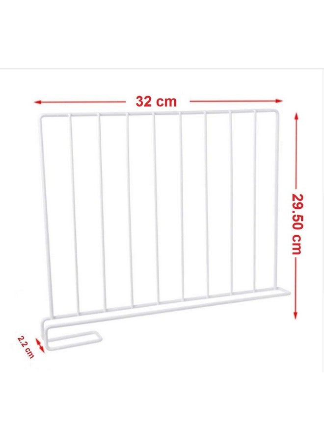 Silverline رفوف خشبية من سيلفر لاين، منظم رفوف خزانة، فاصل خزانة، رف تخزين في السكن، منظم تخزين تقسيمي (أبيض) الحجم-32X29.50X2.2 سم عبوة من 4، منظمات أدراج - Image 3