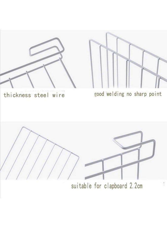 Silverline رفوف خشبية من سيلفر لاين، منظم رفوف خزانة، فاصل خزانة، رف تخزين في السكن، منظم تخزين تقسيمي (أبيض) الحجم-32X29.50X2.2 سم عبوة من 4، منظمات أدراج - Image 5