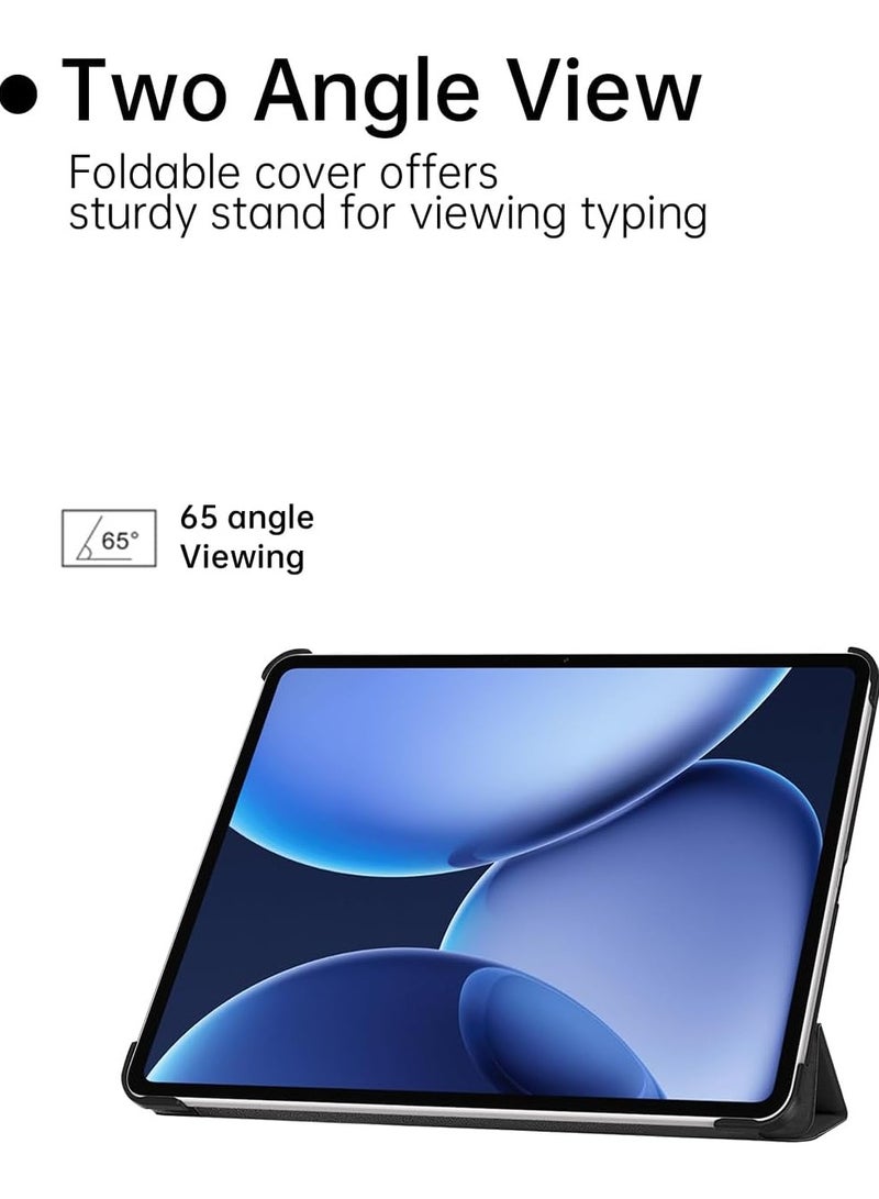 Rabos Case for OnePlus Pad 3 Tri-Fold Smart Case Multi- Viewing Angles Stand Hard Shell Leather Smart Cover w/Auto Sleep/Wake/Slim Tablet Case Cover - Image 3