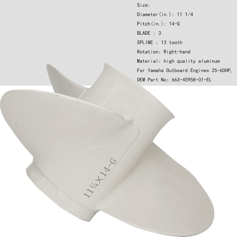 DLNIG 11 1/4×14-G Boat Propeller for Yamaha Outboard Engines - Image 4