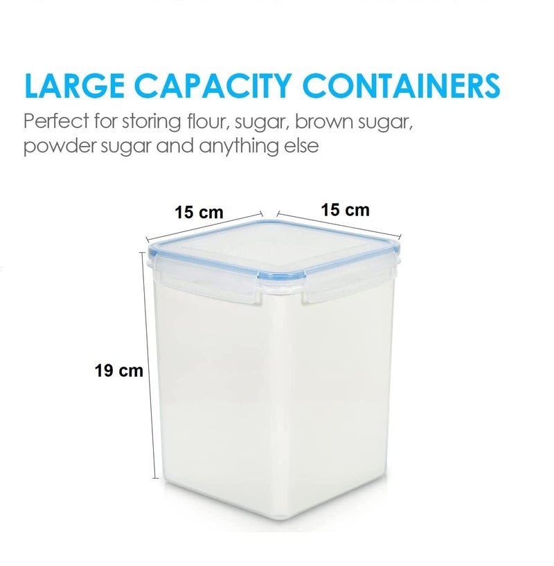 ENTITY Airtight Plastic storage container BPA Free Food kitchen storage Large containers set 2900ml Pack of 2 Transparent - Image 2