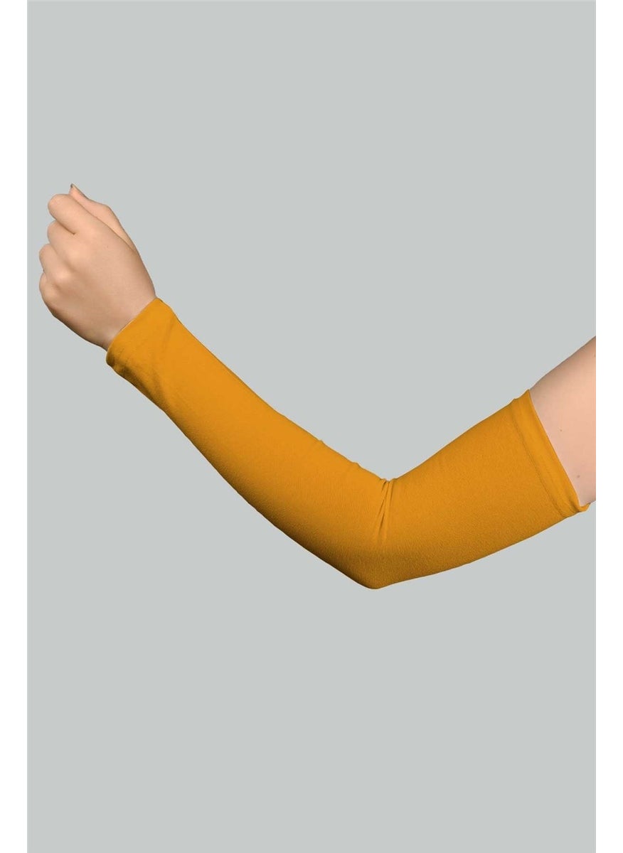Altobeh Practical Hijab Sleeve Combed Cotton Prayer Sleeve Plain - Mustard 