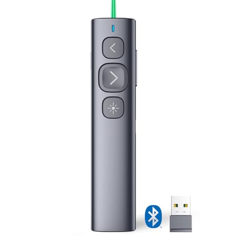 Norwii N95 Bluetooth Presentation Clicker with USB-A Receiver, PowerPoint Clicker for Presentation Remote, Rechargeable Wireless Presenter Pointer, Slide Clicker for PC/Laptop/e-Book(Green, BLE&USB-A) - Image 1