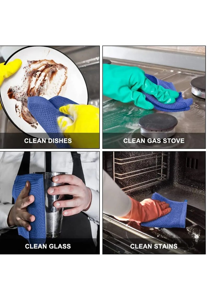 Zikra 100% Cotton Kitchen Dish Cloths, 6-Pack Ultra Soft Absorbent Quick Drying Dish Towels, Quick Drying Tea Towels Set, 12x12 Inches, Navy Blue - Image 2