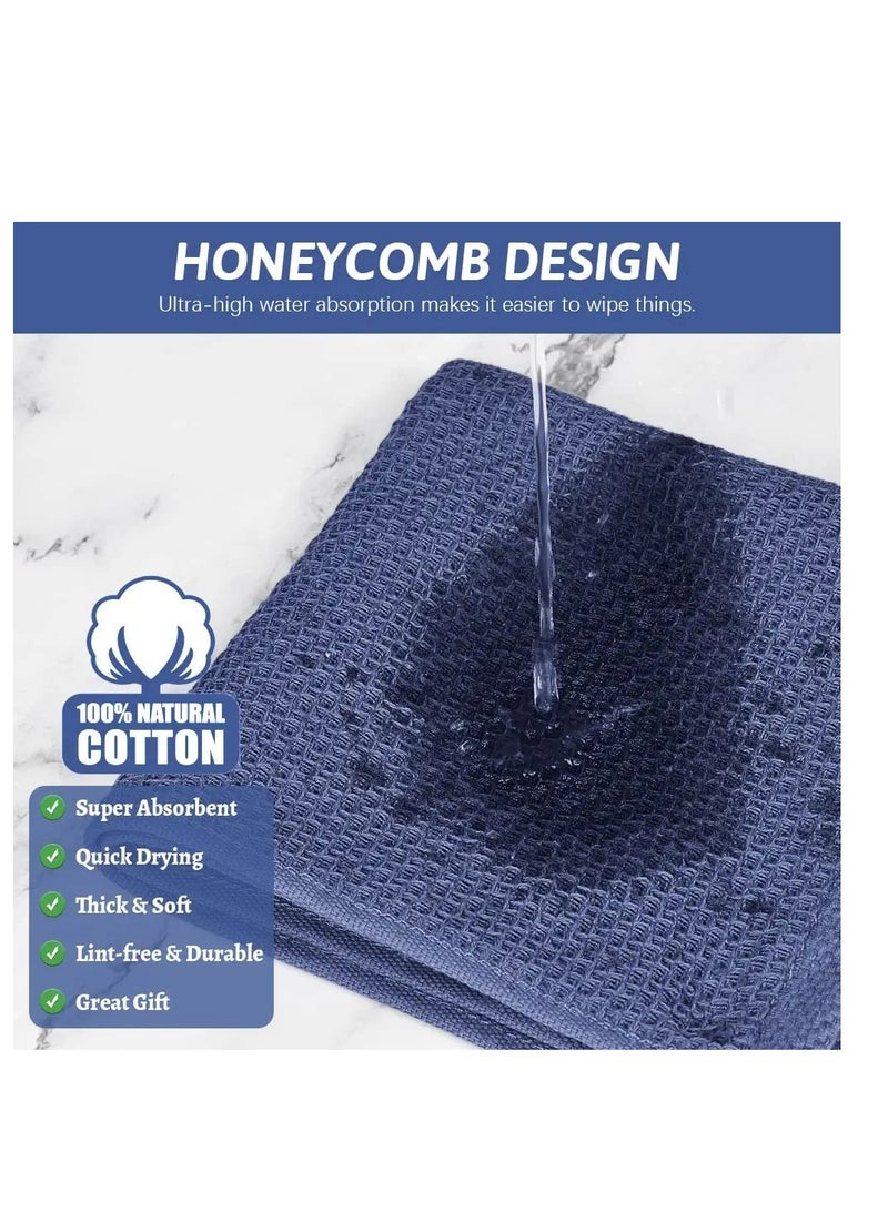 Zikra 100% Cotton Kitchen Dish Cloths, 6-Pack Ultra Soft Absorbent Quick Drying Dish Towels, Quick Drying Tea Towels Set, 12x12 Inches, Navy Blue - Image 5