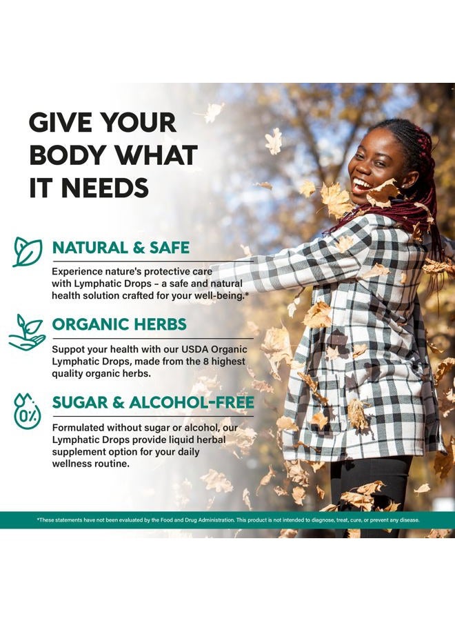 NUTRAHARMONY USDA Organic Lymphatic Drainage Supplement - Echinacea | Elderberry | Dandelion | Rosehip | Cleavers | Calendula | Burdock - Made in USA - Lymph System Drops - Immune Support, Cleanse & Detox, 2 fl oz - Image 2
