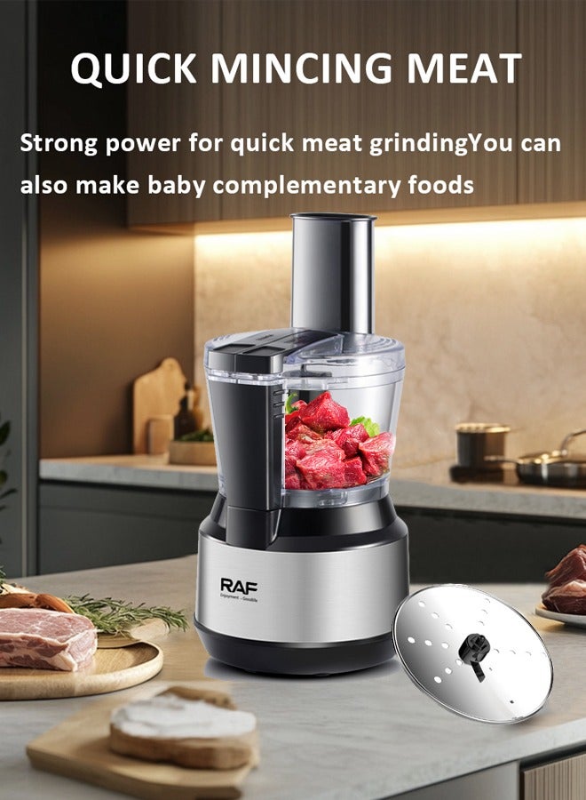 RAF Food Processor with 750ML Processor Bowl, 2-Speed for Chopping, Slicing, Shredding,Mincing & Puree,Stainless Steel Blades, Food Chute & Pusher,600W R.2872 - Image 2