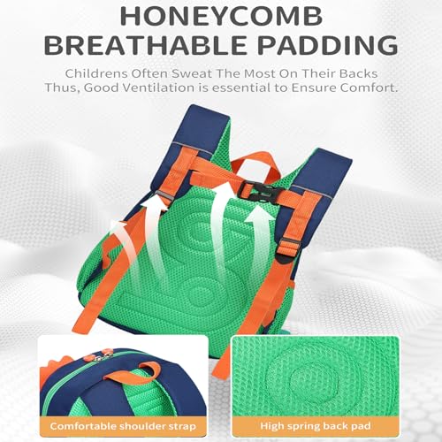 SUN EIGHT Toddler Backpack for Girls Kids Backpack Cute 3D Cartoon School Bag for Baby Boy Girls 1-5 Years Baby Backpack (Dinosaur) - Image 3