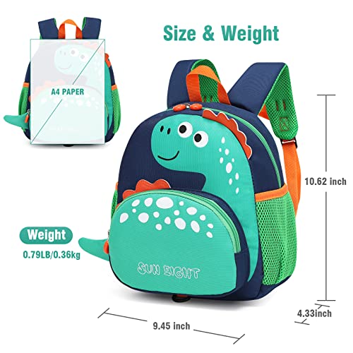 SUN EIGHT Toddler Backpack for Girls Kids Backpack Cute 3D Cartoon School Bag for Baby Boy Girls 1-5 Years Baby Backpack (Dinosaur) - Image 5