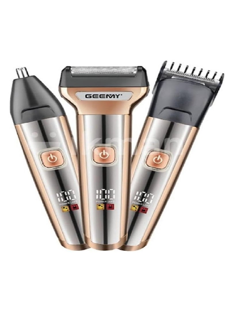 ماكينة حلاقة كهربائية قابلة لإعادة الشحن 3 في 1 من GM-8075