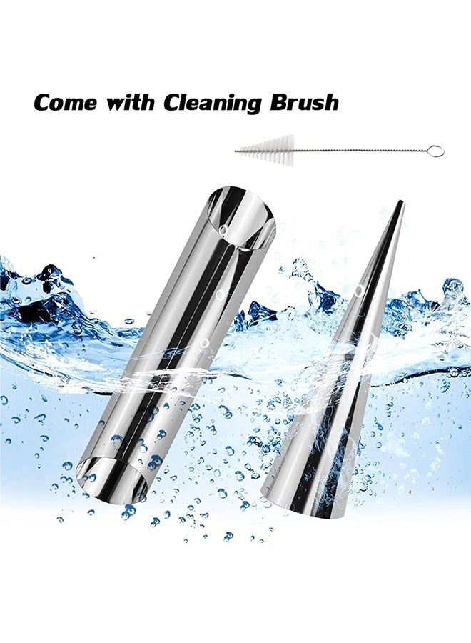 33Pcs Cream Horn Mold, Cannoli Forms Tubes Kit, Stainless Steel 20pcs Cone Shaped and 10pcs Tubular Shaped Baking Molds for Danish Pastry Lady Lock Form Cream Roll Croissant - Image 2