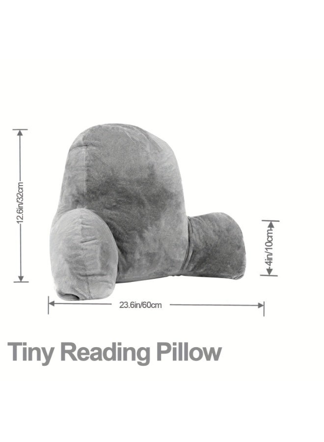Grey Crystal Velvet Reading Pillow with Multi-Support Design - Ergonomic Sofa Reading Pillow for Neck, Lower Back & Knee, Versatile Support Pillow for Reading, Relaxing, Pet Use, Soft Crystal Velvet Material with Shape Retention - Image 3