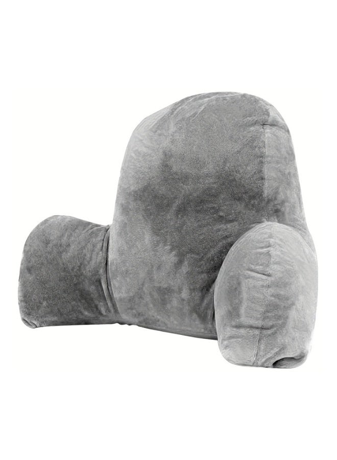 Grey Crystal Velvet Reading Pillow with Multi-Support Design - Ergonomic Sofa Reading Pillow for Neck, Lower Back & Knee, Versatile Support Pillow for Reading, Relaxing, Pet Use, Soft Crystal Velvet Material with Shape Retention - Image 1