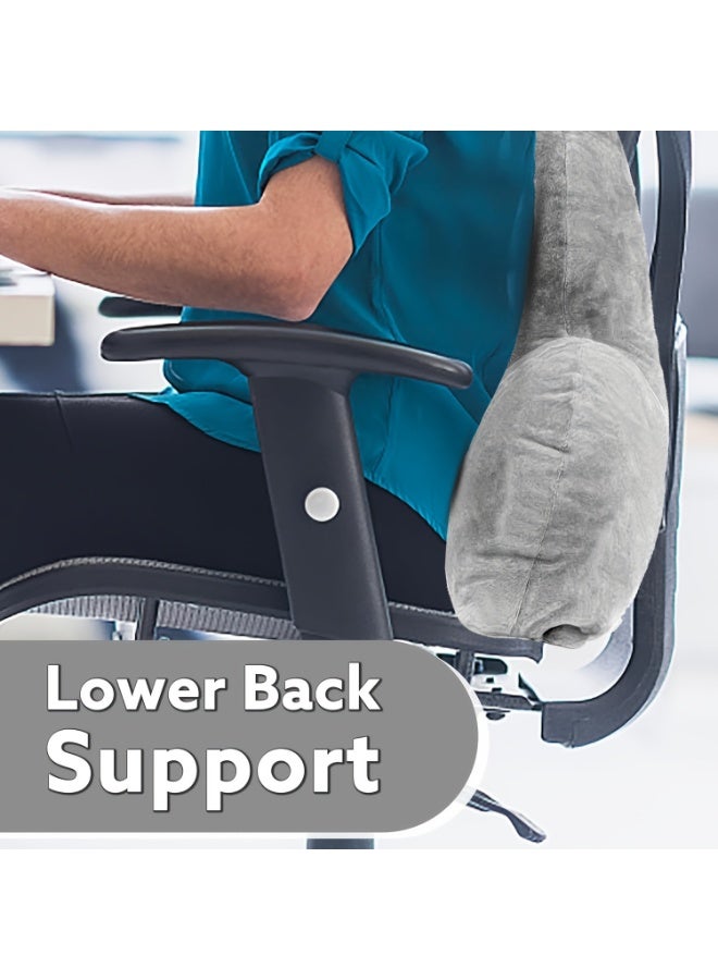 Grey Crystal Velvet Reading Pillow with Multi-Support Design - Ergonomic Sofa Reading Pillow for Neck, Lower Back & Knee, Versatile Support Pillow for Reading, Relaxing, Pet Use, Soft Crystal Velvet Material with Shape Retention - Image 4