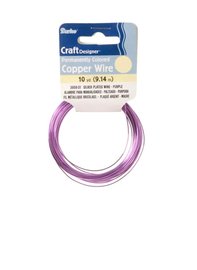 Darice Silver Plated Copper Wire 20 Gauge Grape 8 Yards  - Image 1