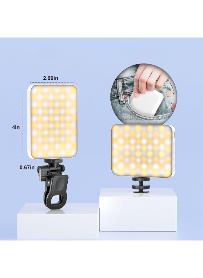Generic Rechargeable Selfie Phone Light – 80 LED Clip-On Fill Light, 3000mAh, 3 Color Modes (3000K–6500K), 10 Brightness Levels – for Mobile, Camera, iPad, Laptop – White  - Image 2