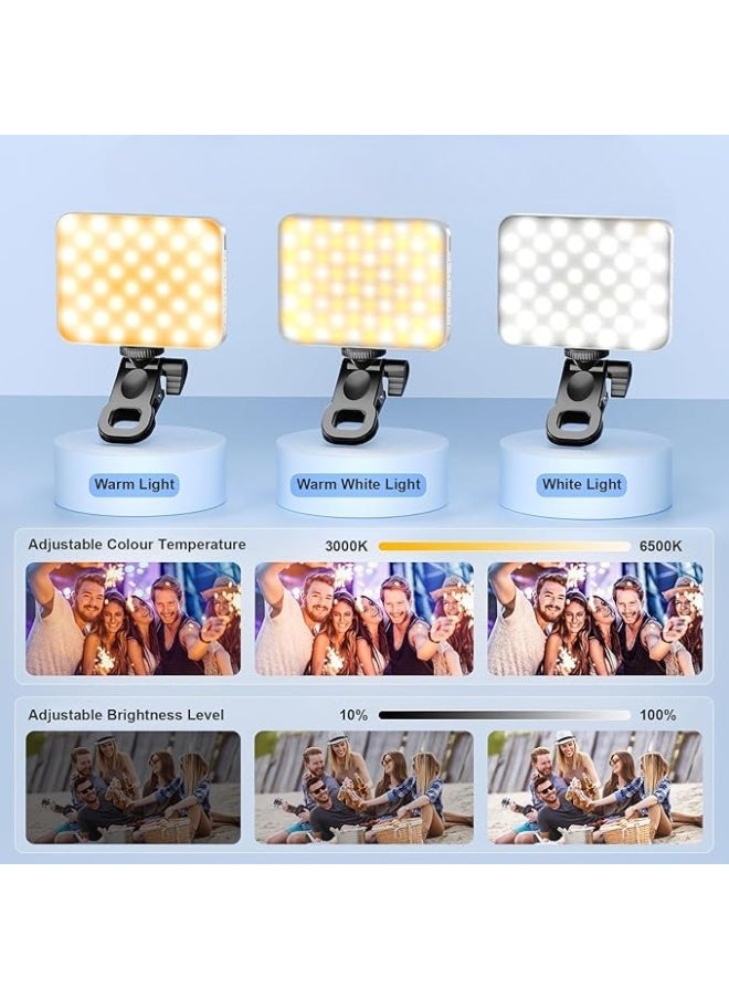 Generic Rechargeable Selfie Phone Light – 80 LED Clip-On Fill Light, 3000mAh, 3 Color Modes (3000K–6500K), 10 Brightness Levels – for Mobile, Camera, iPad, Laptop – White  - Image 3