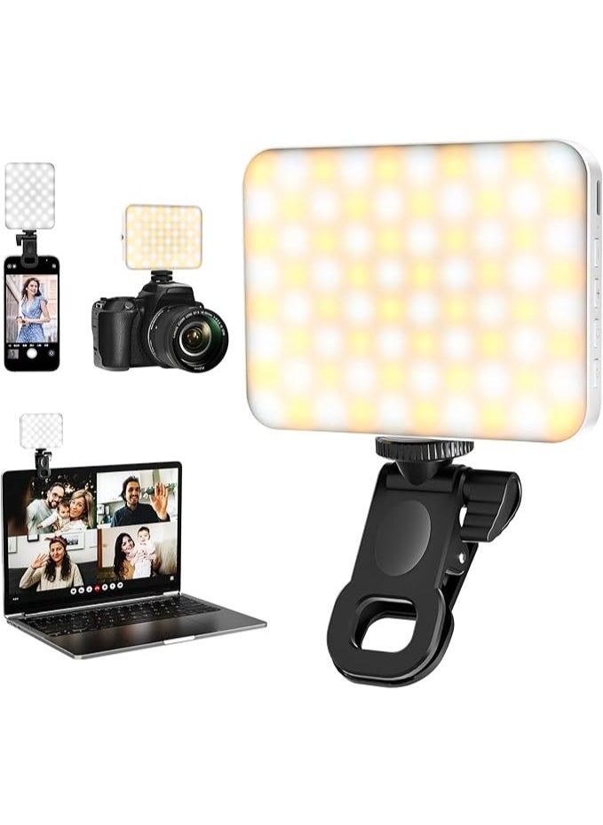 Generic Rechargeable Selfie Phone Light – 80 LED Clip-On Fill Light, 3000mAh, 3 Color Modes (3000K–6500K), 10 Brightness Levels – for Mobile, Camera, iPad, Laptop – White  - Image 1