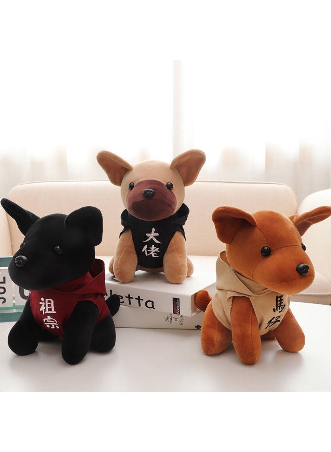 XZ Cute Dog Simulation Doll With Hat Plush Toy Bulldog Doll Small Size Doll Children's Birthday Gift-Color:Trendy Dog Series-big Boss Style-Height:25cm +white Tote Bag - Image 2