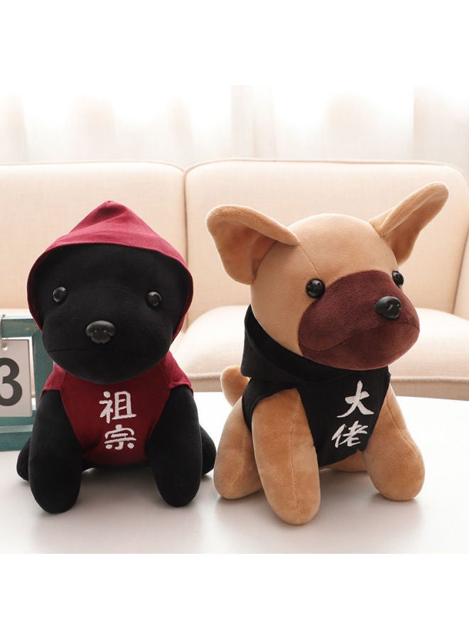 XZ Cute Dog Simulation Doll With Hat Plush Toy Bulldog Doll Small Size Doll Children's Birthday Gift-Color:Trendy Dog Series-big Boss Style-Height:25cm +white Tote Bag - Image 3