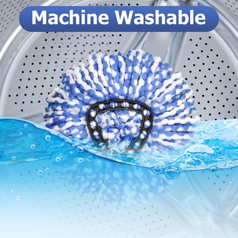 Qulable RinseClean Spin Mop Replacement Head - 4 Pack Spin Mop Refills Compatible with O-Ceda RinseClean Dual System, Microfiber Mop Replace Head Easy Cleaning Floor Mop Head Replacement for Floor Cleaning - Image 5