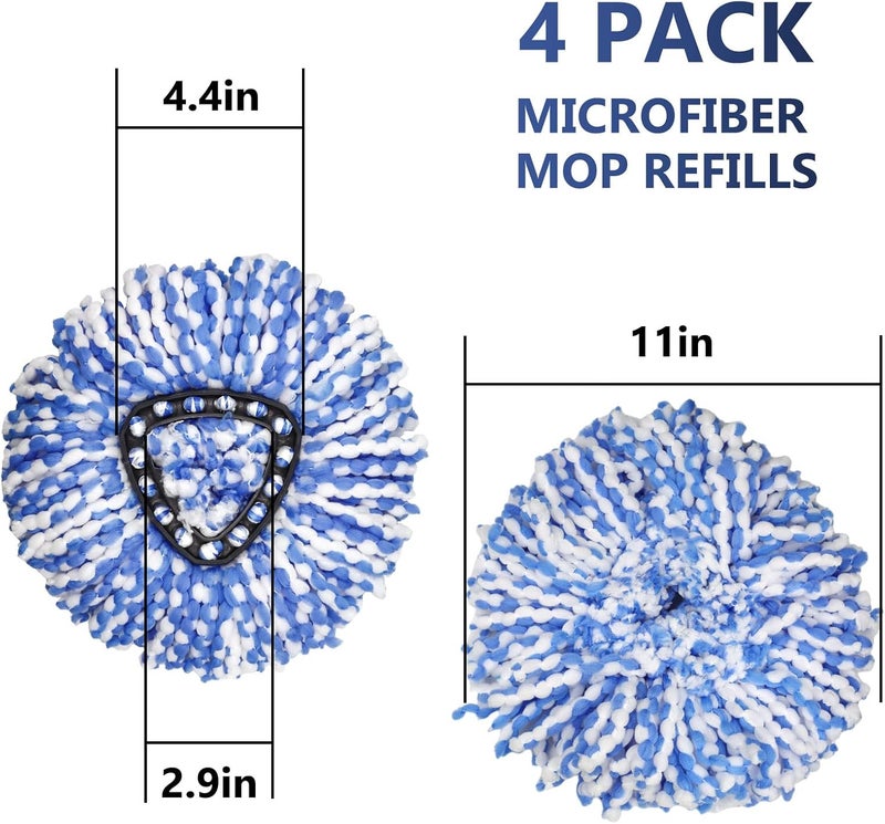 Qulable RinseClean Spin Mop Replacement Head - 4 Pack Spin Mop Refills Compatible with O-Ceda RinseClean Dual System, Microfiber Mop Replace Head Easy Cleaning Floor Mop Head Replacement for Floor Cleaning - Image 3
