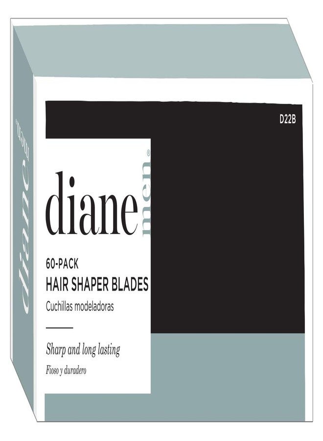 Diane Hair Shaper Razor Blades Made of Polymer Coated Stainless Steel Precise Shaping, Trimming, and Cutting, D22B-60 Count (Pack of 1) - Image 1
