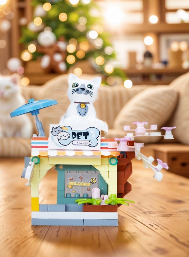 ملقط مجموعة مكعبات متجر الحيوانات الأليفة المصغرة - ١٢٠ قطعة، ديكور مكتب سهل التجميع للأطفال والكبار، تصميم آمن غير سام - Image 2