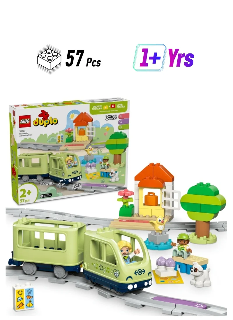 LEGO DUPLO Interactive Adventure Train Set, Creative Montessori Toy for 2 Plus Year Old Boys & Girls, Toddler Learning Set with Lights and Sounds Inspires Role Play, Gift Idea 10427 (57 pieces)
