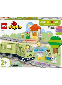 LEGO DUPLO Interactive Adventure Train Set, Creative Montessori Toy for 2 Plus Year Old Boys & Girls, Toddler Learning Set with Lights and Sounds Inspires Role Play, Gift Idea 10427 (57 pieces)  - Image 2