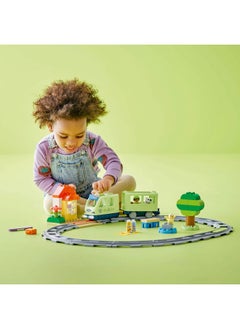 LEGO DUPLO Interactive Adventure Train Set, Creative Montessori Toy for 2 Plus Year Old Boys & Girls, Toddler Learning Set with Lights and Sounds Inspires Role Play, Gift Idea 10427 (57 pieces)  - Image 3