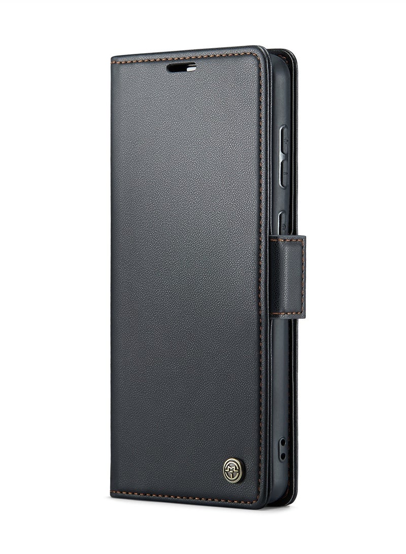 CaseMe Flip Wallet Case For HUAWEI Pura 70 Ultra [RFID Blocking] PU Leather Wallet Flip Folio Case with Card Holder Kickstand Shockproof Phone Cover (Black) - Image 1