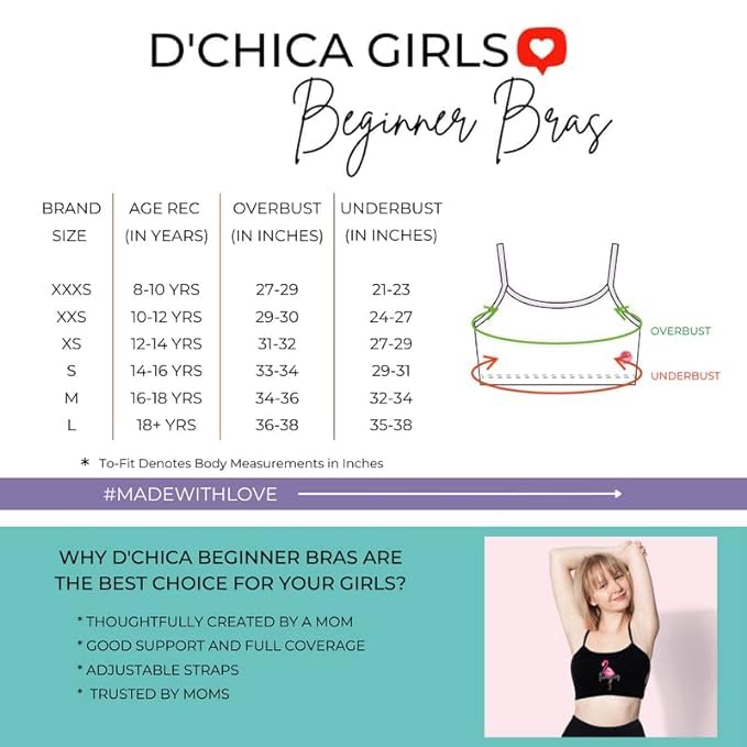 DChica Essentials Sports Bra for Girls, Cotton Non-Padded Full Coverage Beginners Bra, Girls T-Shirt Bra, Non-Wired Gym Workout Bra with Adjustable Thin Strap, Slip-on Training Bra (3 pcs) White - Image 2