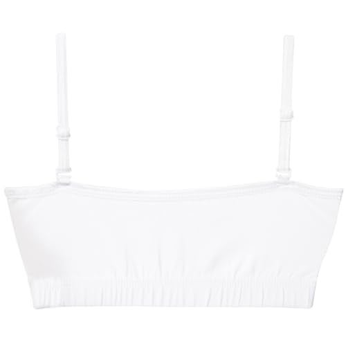 DChica Essentials Sports Bra for Girls, Cotton Non-Padded Full Coverage Beginners Bra, Girls T-Shirt Bra, Non-Wired Gym Workout Bra with Adjustable Thin Strap, Slip-on Training Bra (3 pcs) White - Image 5