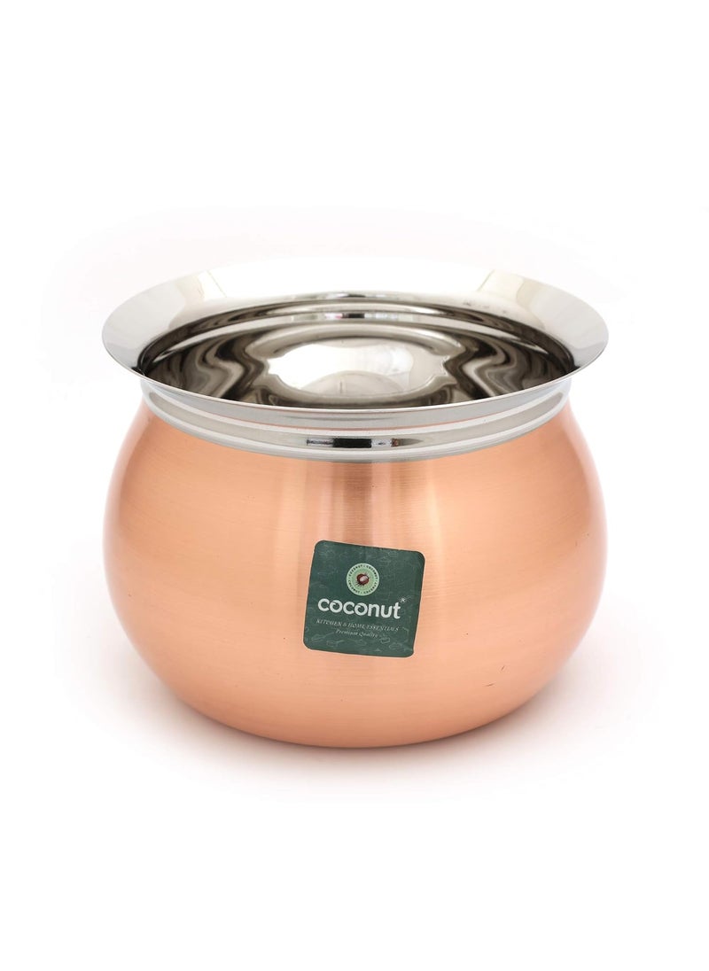 Coconut Coconut Stainless Steel Tomato FC Copper Handi/Cookware (Without Handle & Lid) - 1 Unit - Capacity -3000ML  - Image 2