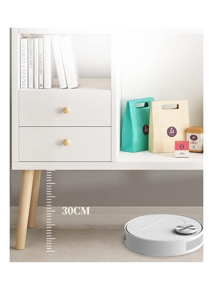 إن كي أكس خزانة مع تخزين، خزانة جانبية حديثة مع درج، خزانة وحدة تحكم بطاولة جانبية بيضاء للمنزل 100*35 سم - Image 4