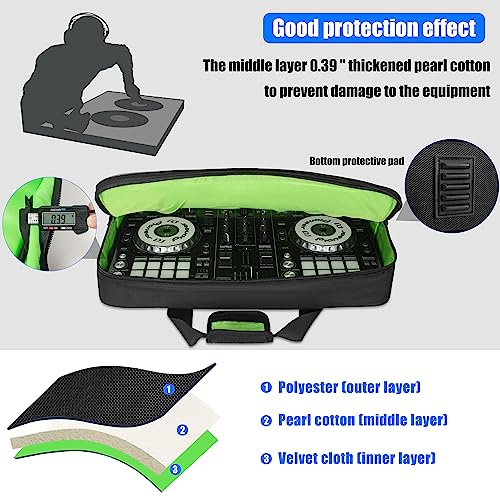 IBVIVIC حقيبة حافظة وحدة التحكم DJ IBVIVIC تناسب DDJ-FLX4، DDJ SB3، DDJ SB2، DDJ 400، DDJ RB حقيبة سفر DJ مبطنة - Image 2