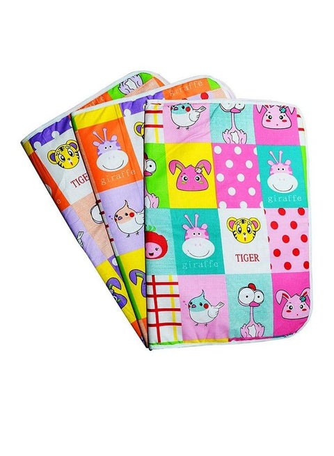 Water Proof Bed Protector For Baby Dry Sheet Small (Multicolour 62 X 45 Cm) Set Of 3