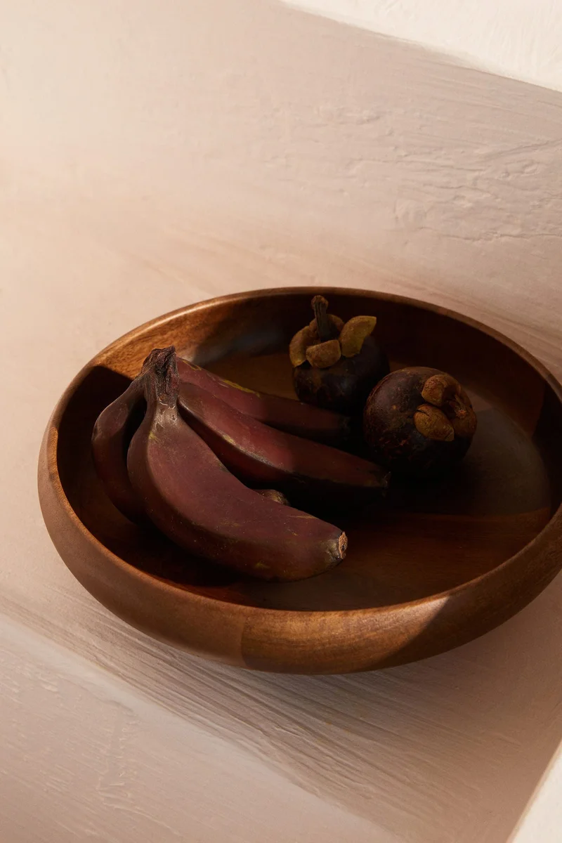 اتش اند ام سلطانية كبيرة من خشب المانجو