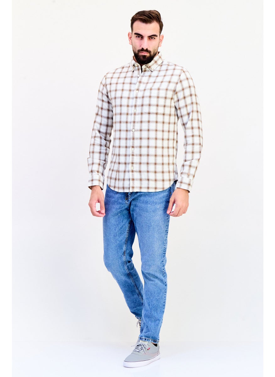 Jack Jones Men Regular Fit Long Sleeve Checkered Casual Shirt, Multicolor  - Image 3