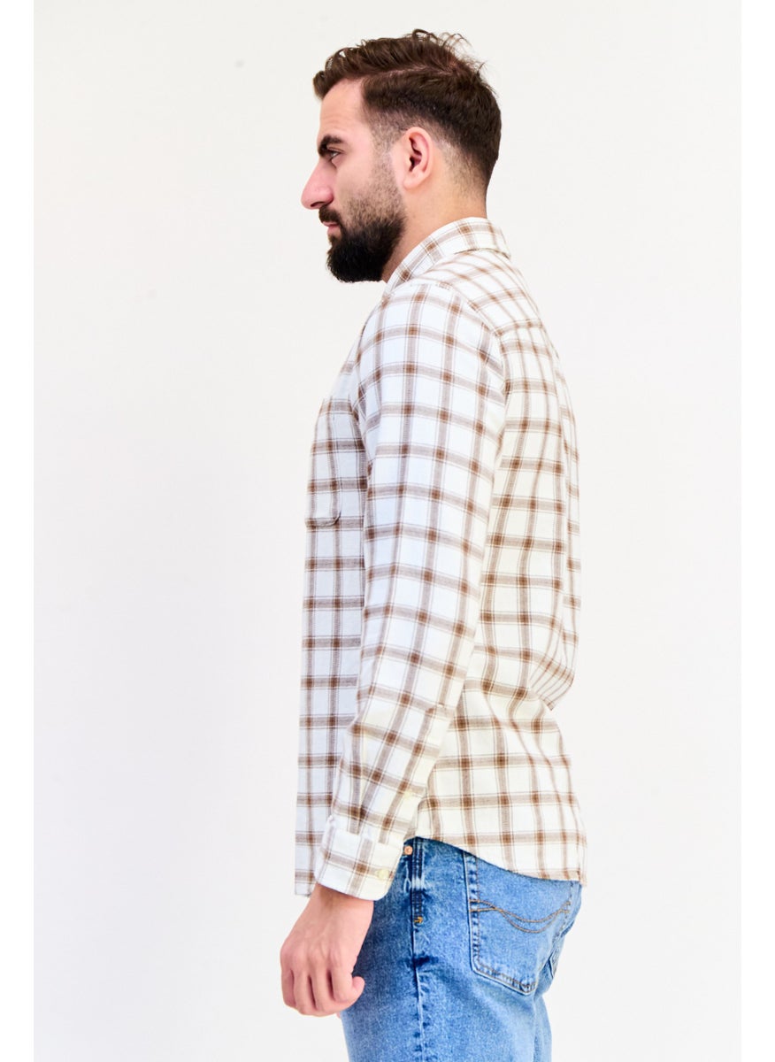 Jack Jones Men Regular Fit Long Sleeve Checkered Casual Shirt, Multicolor  - Image 4