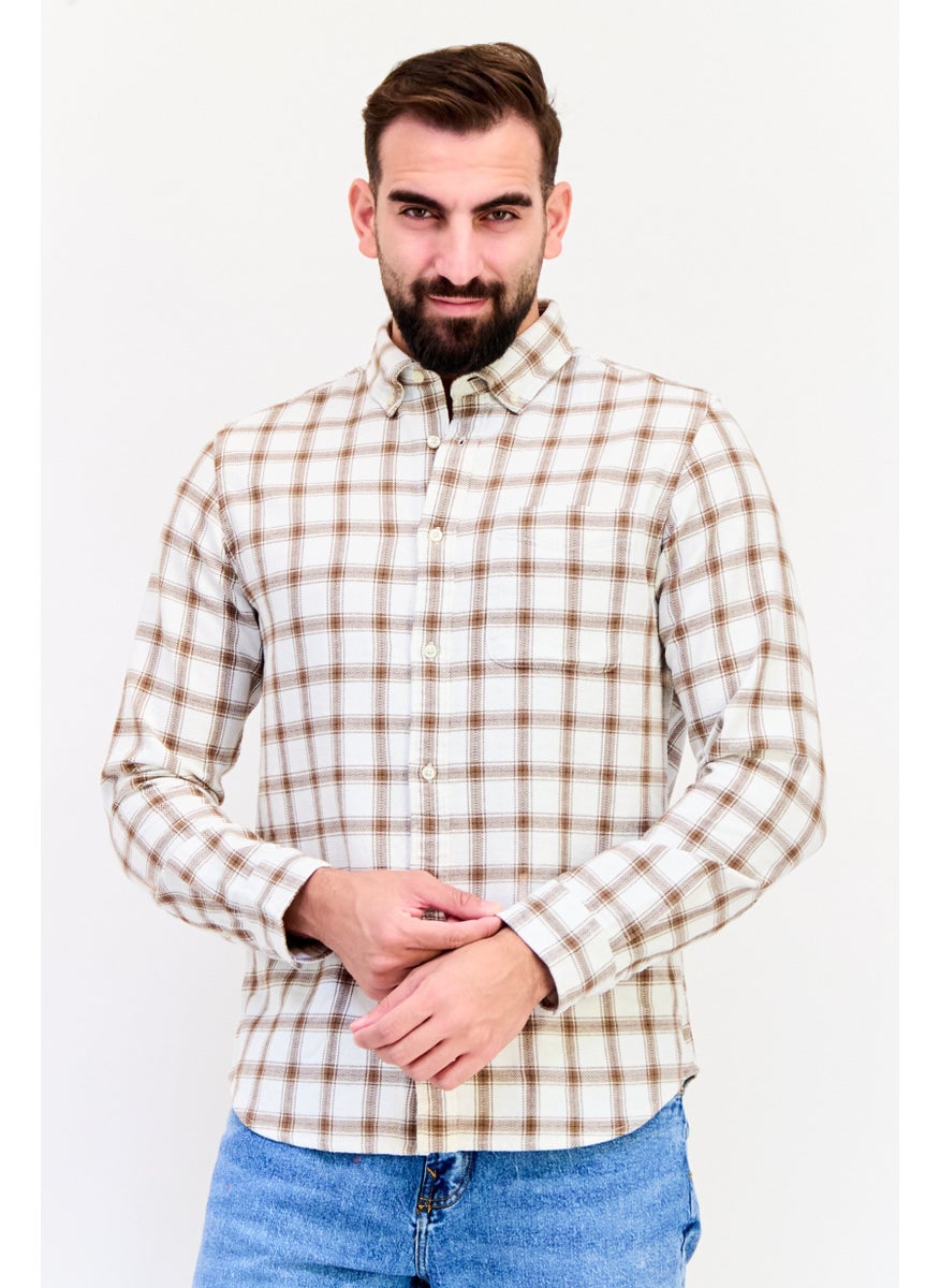 Jack Jones Men Regular Fit Long Sleeve Checkered Casual Shirt, Multicolor  - Image 1
