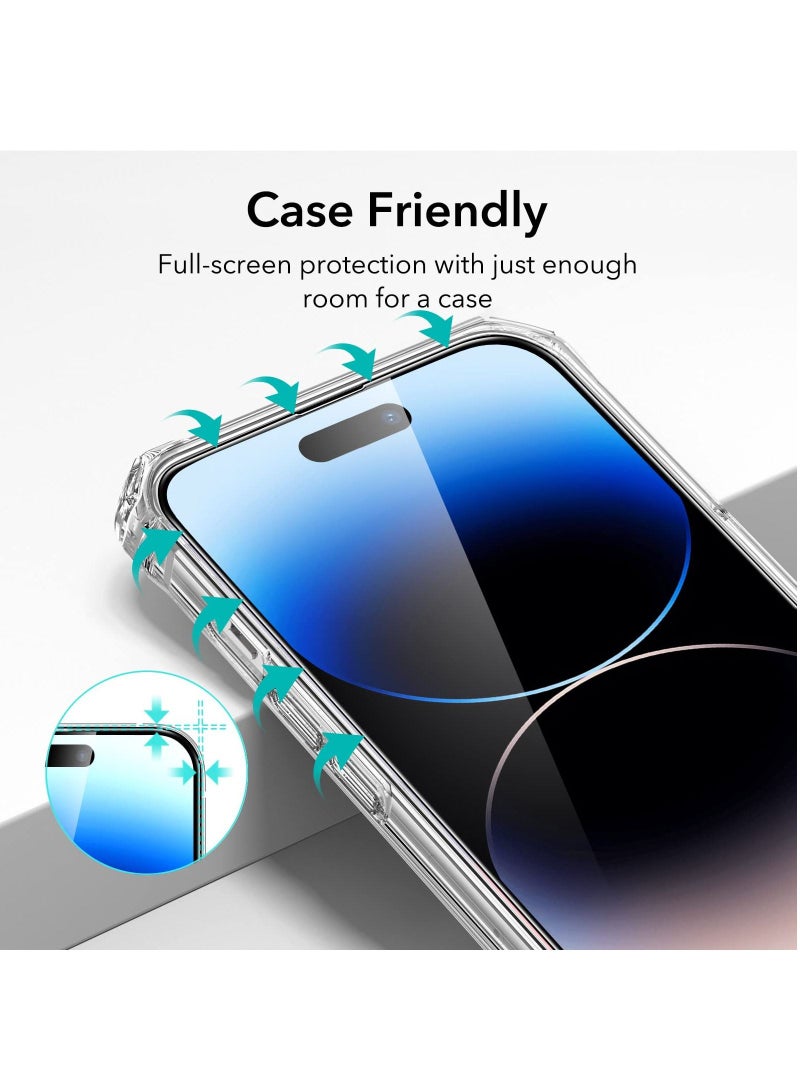 BORTONY PAck of 2 Screen Protector Compatible for iPhone 14 Pro Max [6.7 Inch] Full Coverage 9D Tempered Glass Film For iPhone 14 Pro Max Clear/Black - Image 5