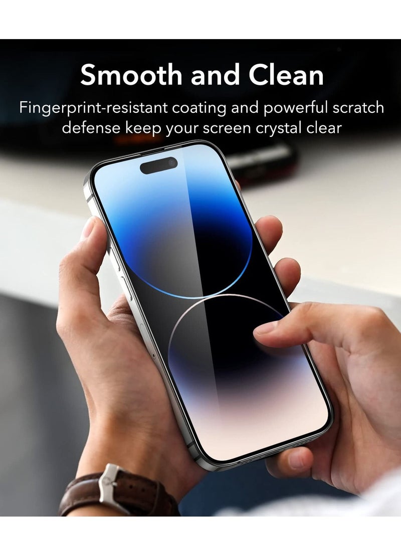 BORTONY PAck of 2 Screen Protector Compatible for iPhone 14 Pro Max [6.7 Inch] Full Coverage 9D Tempered Glass Film For iPhone 14 Pro Max Clear/Black - Image 3