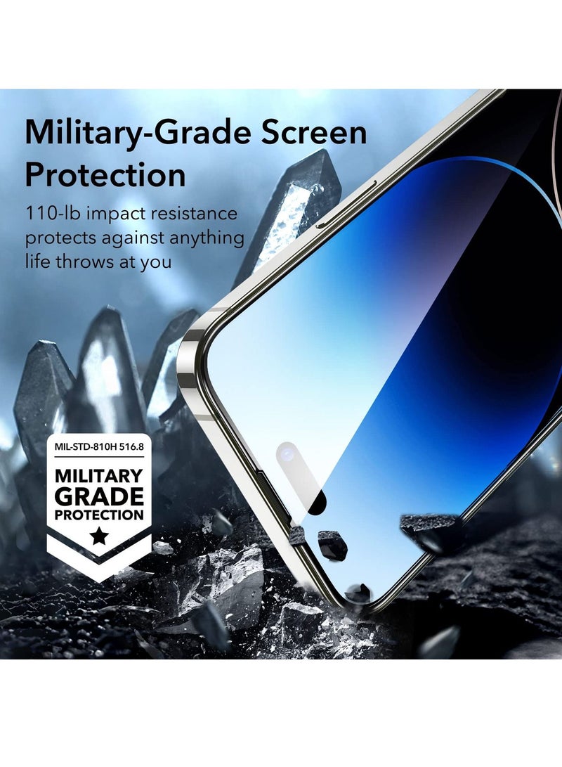 BORTONY PAck of 2 Screen Protector Compatible for iPhone 14 Pro Max [6.7 Inch] Full Coverage 9D Tempered Glass Film For iPhone 14 Pro Max Clear/Black - Image 2