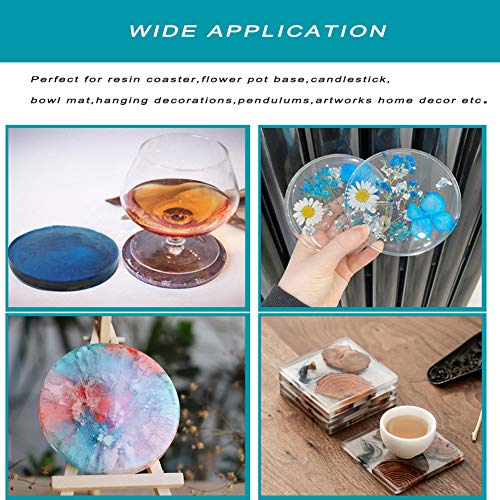 F FYJS 8 Pack Coaster Molds for Resin Casting,4 Pack Square Coaster molds and 4 Pack Round Epoxy Resin Molds Silicone,Great for Making Coasters, DIY Resin Artwork,Home Decor - Image 2