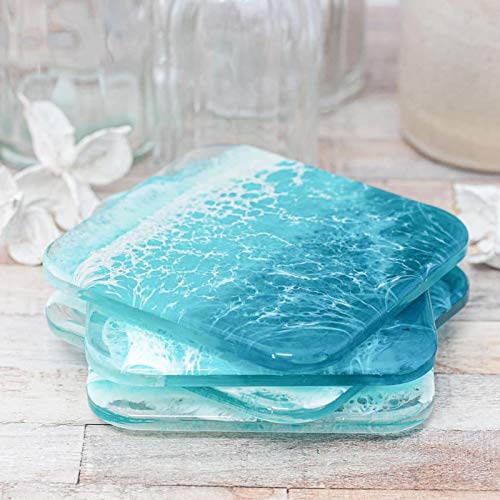 F FYJS 8 Pack Coaster Molds for Resin Casting,4 Pack Square Coaster molds and 4 Pack Round Epoxy Resin Molds Silicone,Great for Making Coasters, DIY Resin Artwork,Home Decor - Image 5