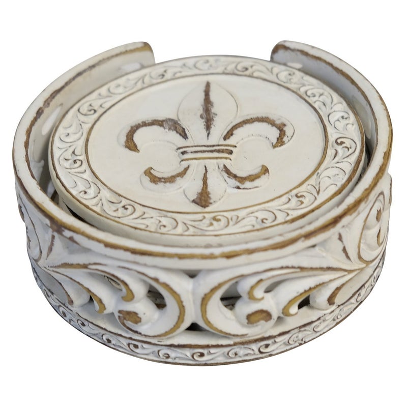 LL Home Fdl Scrolls Coasters