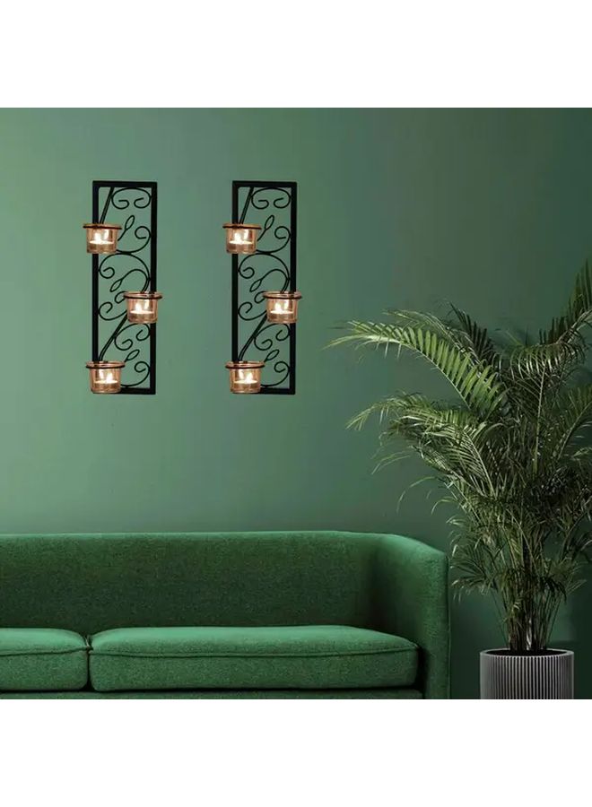 2pcs Elegant Black Iron Wall Sconces for Living Room Bathroom Bedroom Decor - Image 5